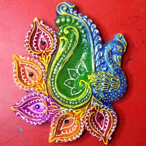 5 plate clay diya